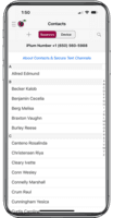 Screenshot of Business contacts