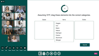 Screenshot of Presentation view means cameras on the left, and content on the right. Display interactive activities and gamification, videos, websites, PDFs, transactions, and PPTX.