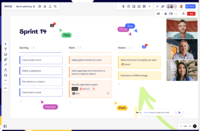 Screenshot of the Sprint Planning features in Miro, that assists Development Teams in creating a transparent understanding of what can be built and how. Users can run sprints and turn a team into creative and active participants. Today, many organizations use Agile tools to manage software development and other non-IT projects.