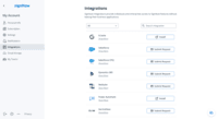 Screenshot of integrations available