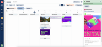 Screenshot of Scheduling: Social content can be planned as a team with a shared calendar that features collaborative post drafts and built-in approval workflows.