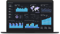 Screenshot of Marketing desktop dashboard in dark-mode.