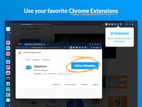 Screenshot of Use all your favorite extensions from the Chrome Web Store.