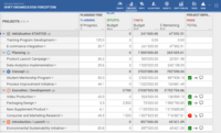 Screenshot of a budgeting dashboard