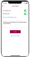 Screenshot of Auto text reply