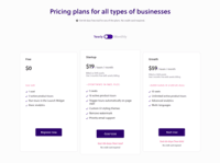 Screenshot of Pricing plans