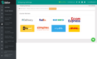 Screenshot of Add Shipping Service Screen