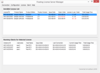 Screenshot of Floating License Server Main Window