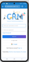 Screenshot of the T-CRM Mobile Sign-in Screen