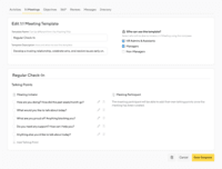 Screenshot of Create templated 1:1 meeting agendas for your managers