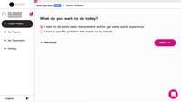 Screenshot of Answer simple questions to complete your process optimization project