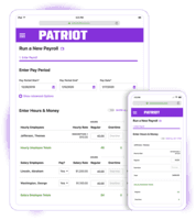 Screenshot of the Payroll interface, which can be used run payroll on any device with internet or data connection. There is no need to download and maintain a separate payroll app.