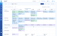 Screenshot of With the members view, the group calendar shows the absences and the shifts of other group members.