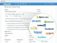 Screenshot of Post jobs to social networks, job boards and website