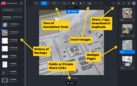 Screenshot of Tons of annotation tools like arrows, text, blur, crop, highlight and more.