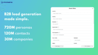 Screenshot of Muraena's data includes 720M buyer personas and 30M companies. 120M profiles are covered with their contacts data.
