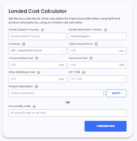 Screenshot of Landed Cost Calculator