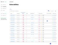 Screenshot of All vulnerabilities in your account with CVSS scores, debAI scores, dependencies and review status.
