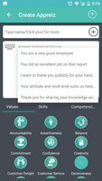 Screenshot of Recognition based on values, competencies and skills