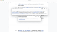 Screenshot of how a click on any defined term, section, chapter, or clause creates instant context.