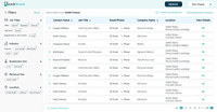 Screenshot of Advanced Search and Filtering: Refines the target audience by industry, job title, or company size. The search and filter options are prominently displayed so the user can easily customize lead lists and contact segments.