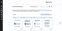 Screenshot of Wiley Beyond Learning Platform 
View programs, compare schools, evaluate cost of programs.