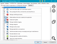 Screenshot of Enable products for application creation and management using the ConfigMgr Apps tab in the Publisher. This feature will automatically package third-party applications and keep them up to date. You can deploy these applications using task sequences or collection deployments in Configuration Manager.