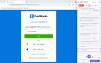 Screenshot of Testing the login flow of the Freshbooks web application. Each test step is created by interacting with your application and is recorded in the mabl Trainer.