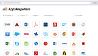 Screenshot of AppsAnywhere brings together all university or college software apps into a single app store platform, on any device.