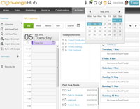 Screenshot of ConvergeHub calendar  allows users to schedule, reschedule, organize, add and edit the tasks. Users can share the calendar with colleagues for quick collaboration. They can check tasks due dates and get notified about upcoming meetings.