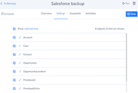 Screenshot of Skyvia Salesforce Backup settings