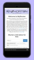 Screenshot of MyShorten URL Shortener Main Page