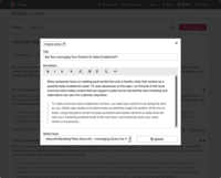 Screenshot of A mini-content editor to annotate and quote third-party content. From this menu, the content is integrated into a curated blog post or newsletter.