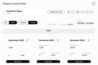 Screenshot of Schedule the invoice plan for each project: wethod will remind you when to send invoices.