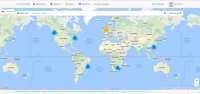Screenshot of With the map function, you can see the location of your members around the world. This information is automatically updated.