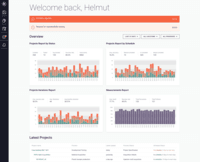 Screenshot of Login dashboard providing a quick overview of all ongoing projects, their statuses and the latest notifications.