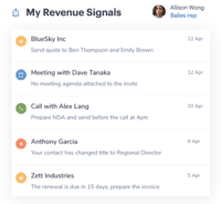 Screenshot of Revenue Guide - signals, guided selling