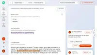 Screenshot of Kontent.ai users discussing content using comments and discussions and propose changes to specific parts of content with suggestions.
