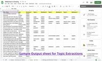 Screenshot of Sample output sheet for Topic Extraction.