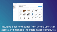 Screenshot of the back-end panel where users can access and manage their customizable products