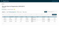 Screenshot of Registration workspace
