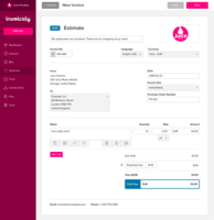 Screenshot of invoicely invoicing for small business