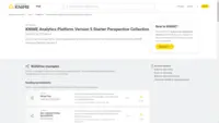Screenshot of the KNIME Collections view. Upskill users by providing selected workflows, nodes, and links about a specific, common topic.