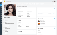 Screenshot of In Eddy, you can create an individual profiles for every employee in your company. Input all their personal information, contact information, job information, emergency contact information, and so much more. You can also keep track of performance notes and employee documents.