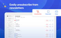 Screenshot of Easily unsubscribe from newsletters