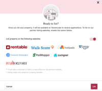 Screenshot of Promote your property on multiple websites.