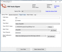 Screenshot of Configure of Signing Profile