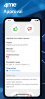 Screenshot of Approve via smartphone