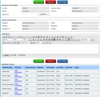 Screenshot of Contract Workflow Portal
