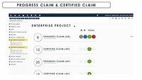 Screenshot of Globe3 Enterprise Project Management Module - Progress and Certified Claims